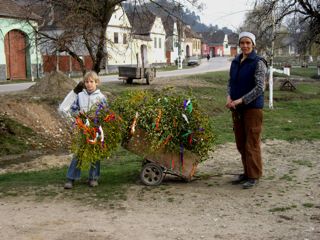 Junge beim Palmzweige-Austragen in Malmkrog, 2010 (Foto: J. Jürgens)