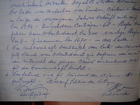 Nachbarlade Birthälm – Sitzungsbericht Salzgässer Nachbarschaft 1980, Teil IV