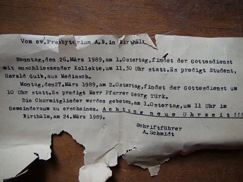 Nachbarlade Birthälm – Mitteilung der Salzgässer Nachbarschaft